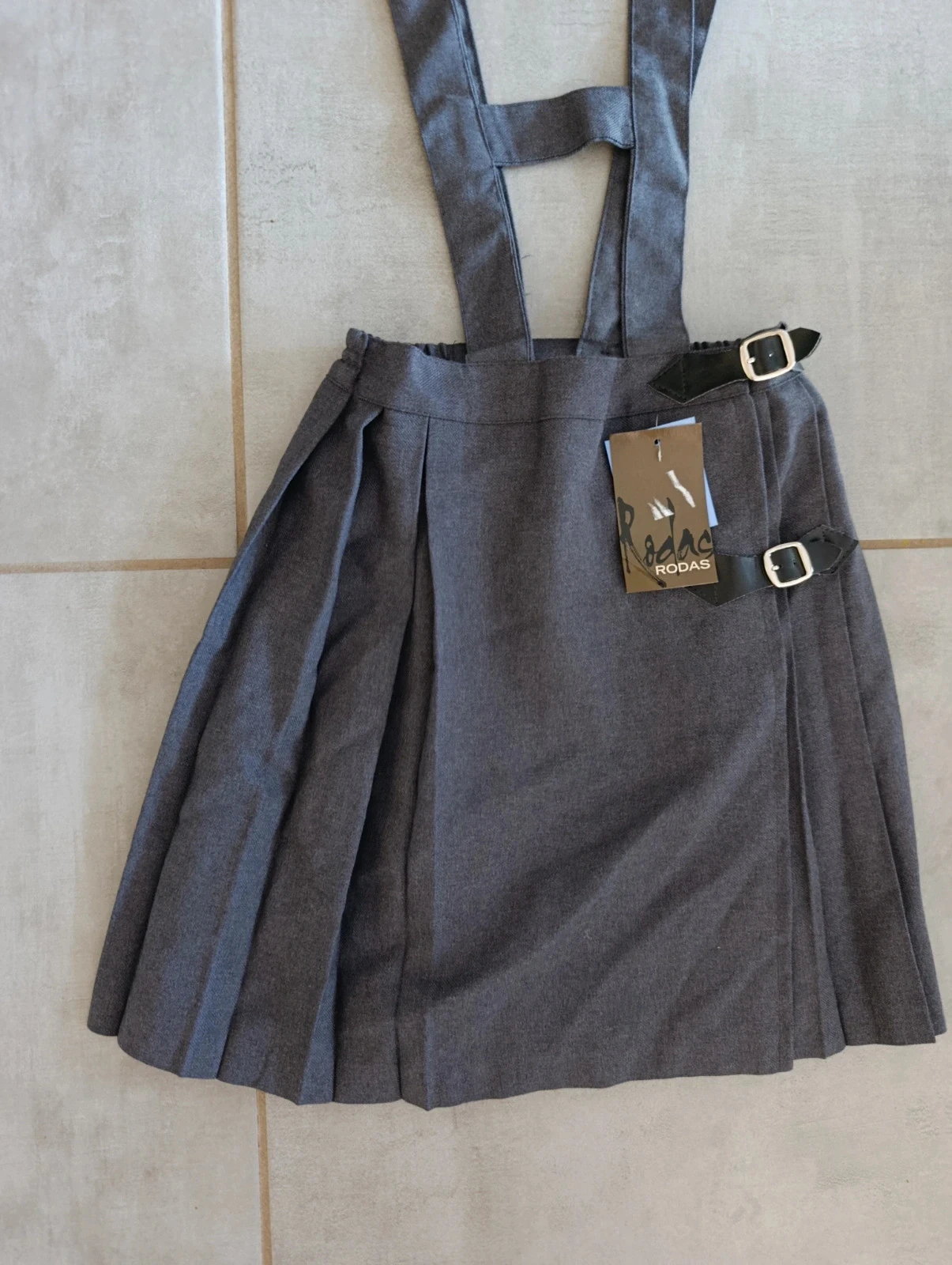 Grey pleated suspender skirt rodas girl 8 years - Brand new with tag – photo 3
